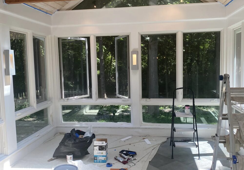 Sunroom painting in progress